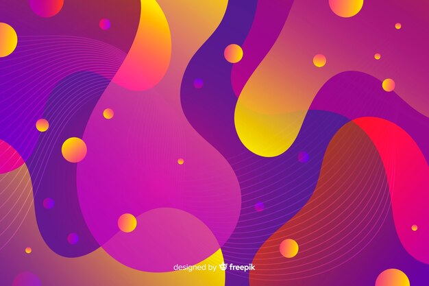 Abstracto colorido que fluye fondo de formas
