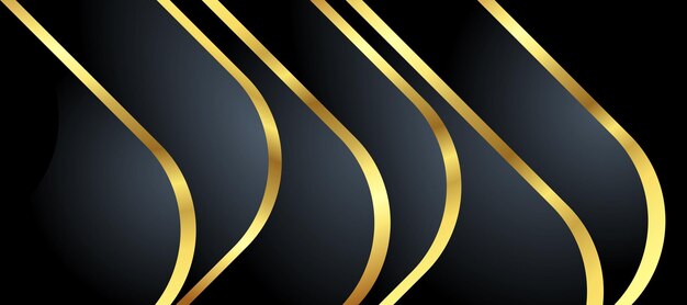 Abstracto fondo de lujo negro y dorado con abstractos