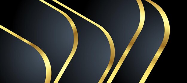 Abstracto fondo de lujo negro y dorado con abstractos