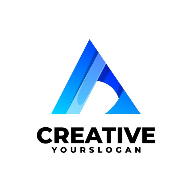 Abstracto letra de gradiente Diseño de un logotipo