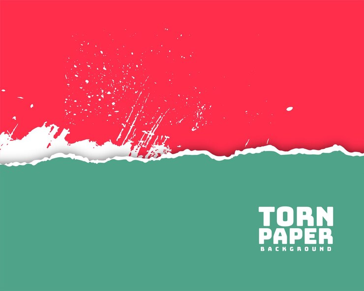 Vector gratuito abstracto página rasgada fondo rasgado con salpicaduras de tinta