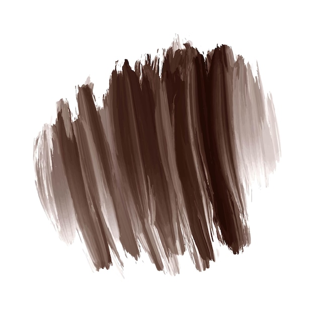 Abstracto pincel de acuarela marrón oscuro sobre fondo blanco