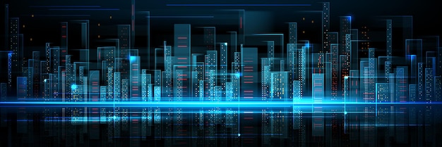 Abstracto Tecnología de construcción de ciudades futuras