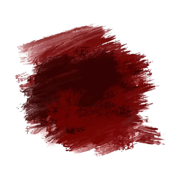Abstracto trazo de pincel de acuarela rojo oscuro sobre fondo blanco