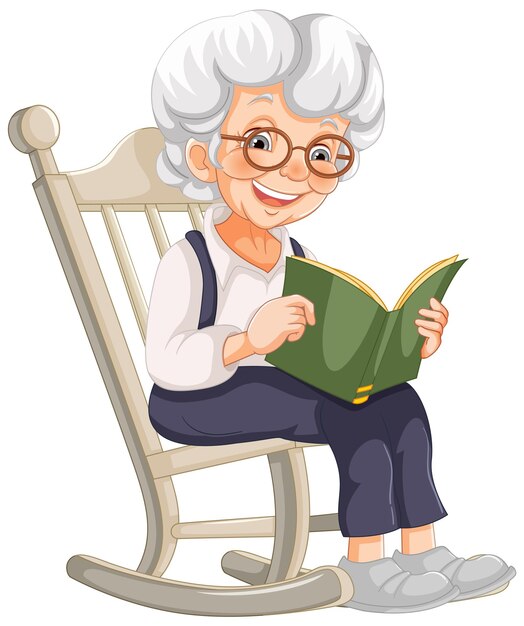 Una abuela disfruta de un tiempo de lectura tranquilo