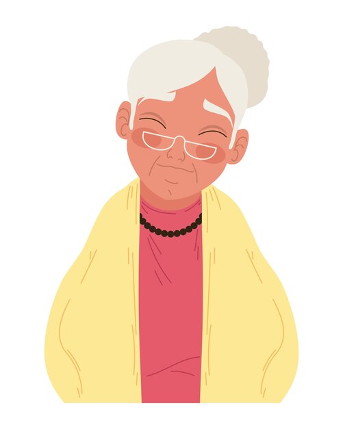 Abuelo sonriente con ropa amarilla