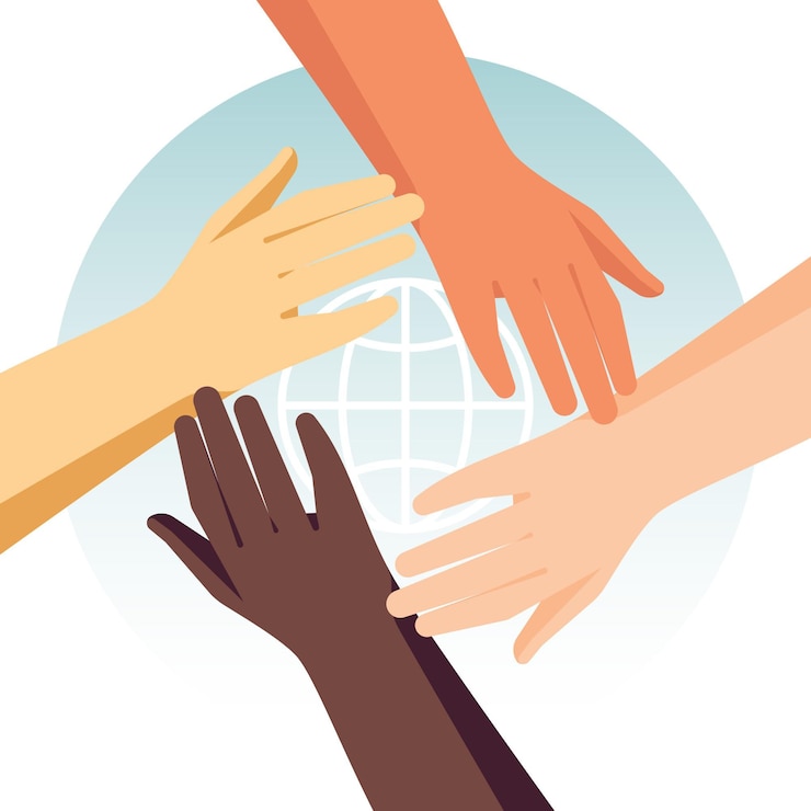 Vector gratuito acabar con el racismo con manos diferentes