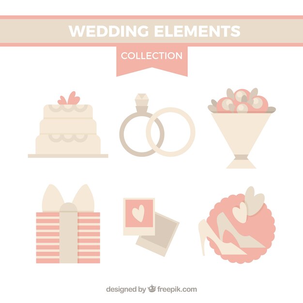 Accesorios de la boda en tonos suaves