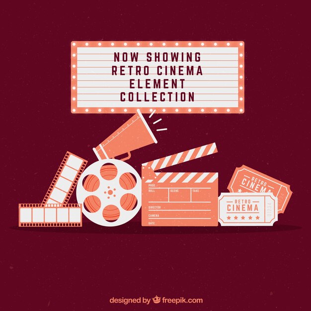 Accesorios de cine planos con cartel luminoso 
