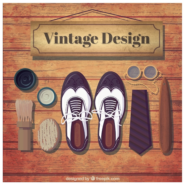 Vector gratuito accesorios de hombre en diseño vintage