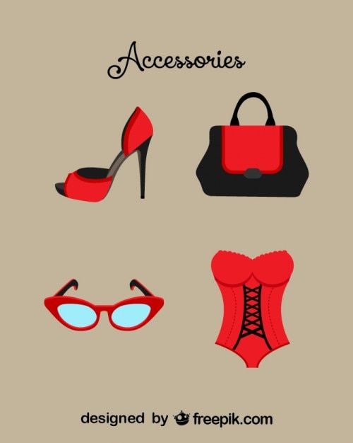 Vector gratuito accesorios moda, imagen vectorial