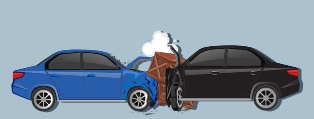 Accidente de dos coches chocando