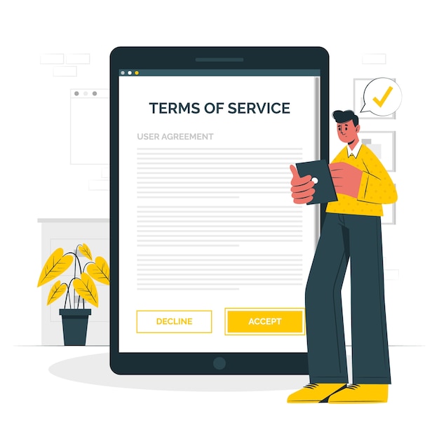 Aceptar términos ilustración del concepto