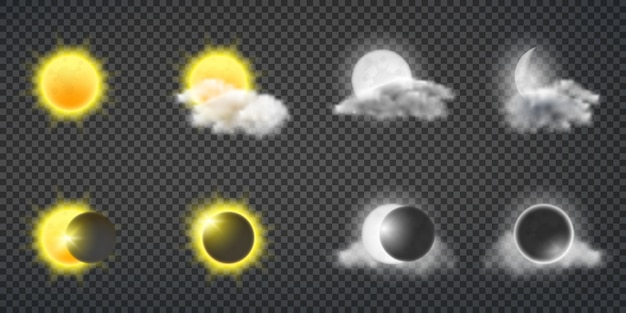 Vector gratuito actividad del sol o pronóstico del tiempo.