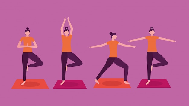 Vector gratuito actividad de yoga de personas