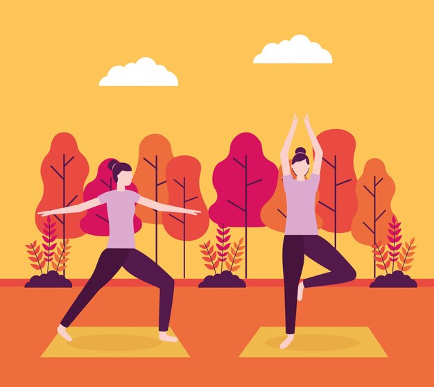 Actividad de yoga de personas