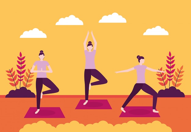 Actividad de yoga de personas