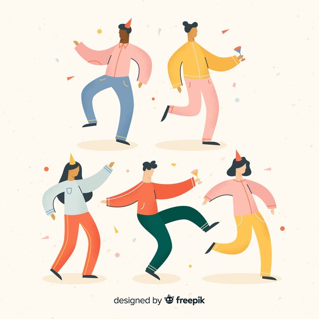 Actividades de fiesta dibujadas a mano