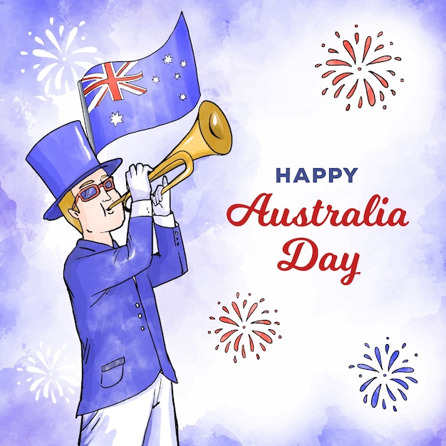 Vector gratuito acuarela australia day