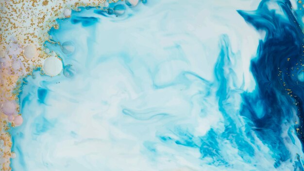 Acuarela azul abstracta con vector de fondo de brillo dorado