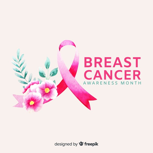 Acuarela cinta conciencia del cáncer de mama