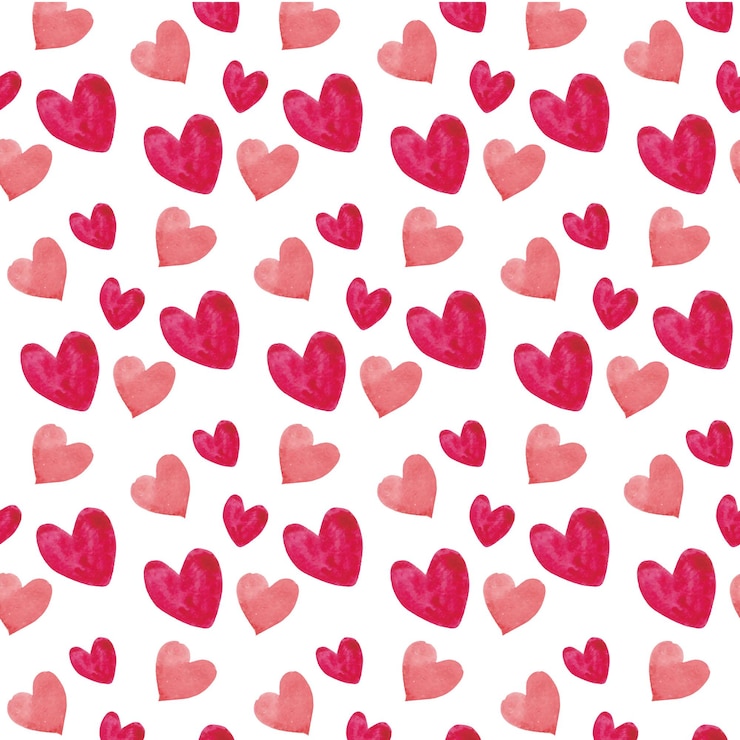 Vector gratuito acuarela corazones de patrones sin fisuras
