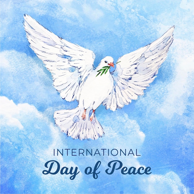 Acuarela día internacional de la paz