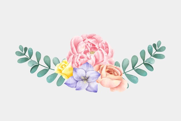 Acuarela flor dibujado a mano clipart botánico