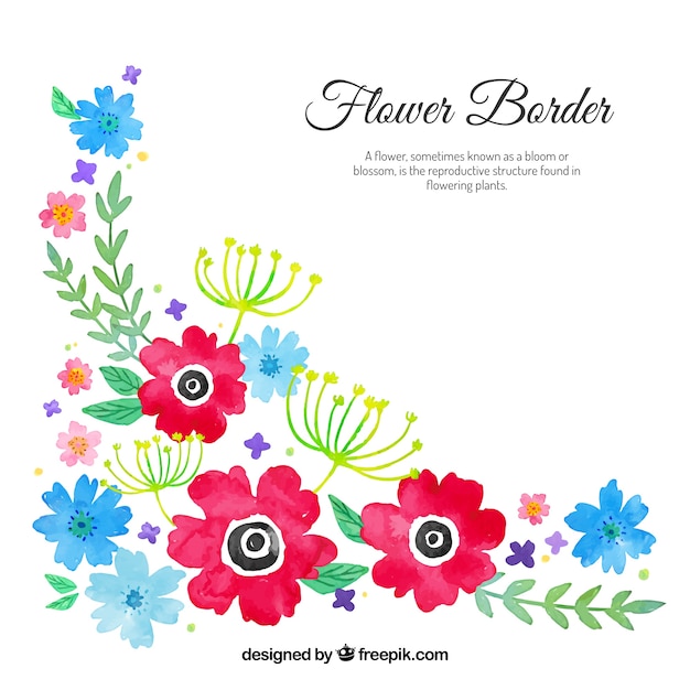 Vector gratuito acuarela floral esquina