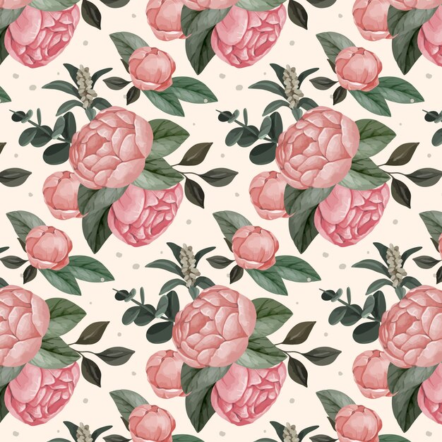 Acuarela floral de patrones sin fisuras