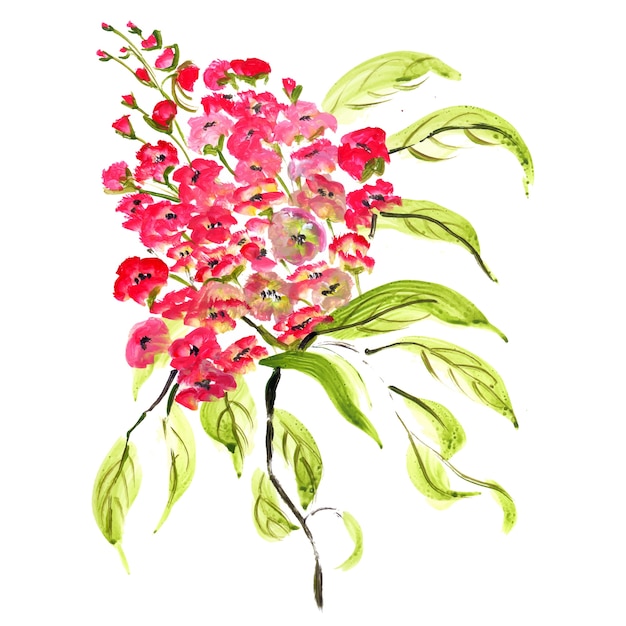 Acuarela de fondo floral de San Valentín