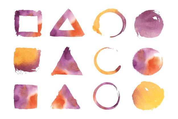 Acuarela formas geométricas vector set
