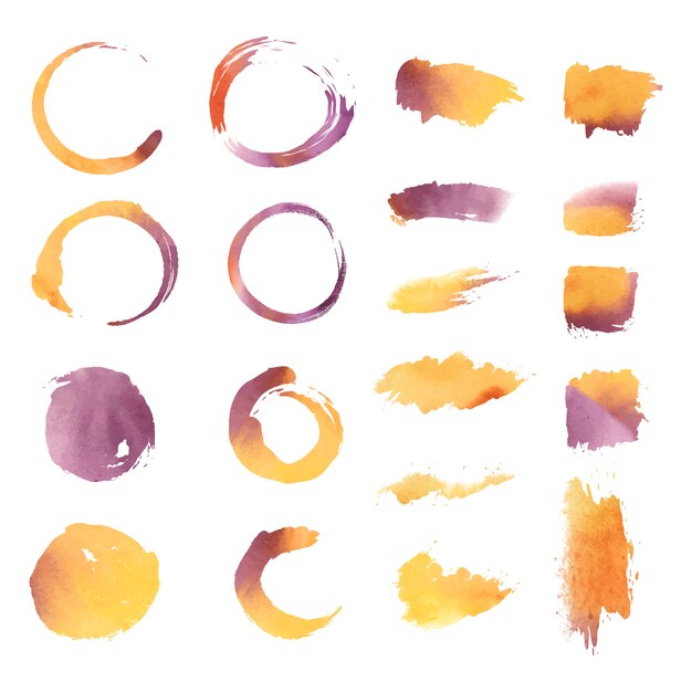Acuarela formas geométricas vector set