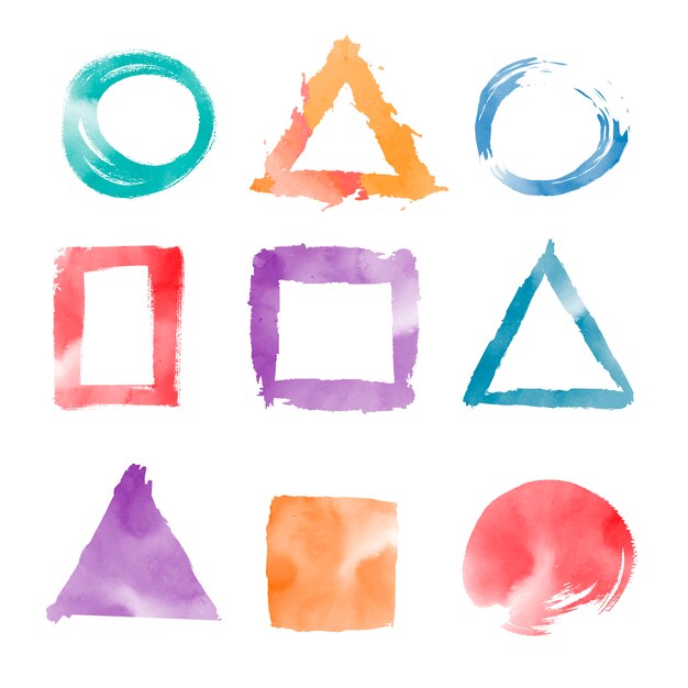 Acuarela formas geométricas vector set