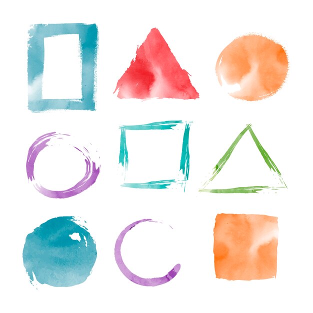 Acuarela formas geométricas vector set