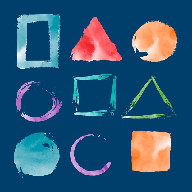 Acuarela formas geométricas vector set