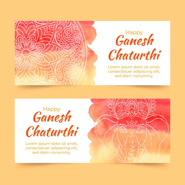 Acuarela ganesh chaturthi banner