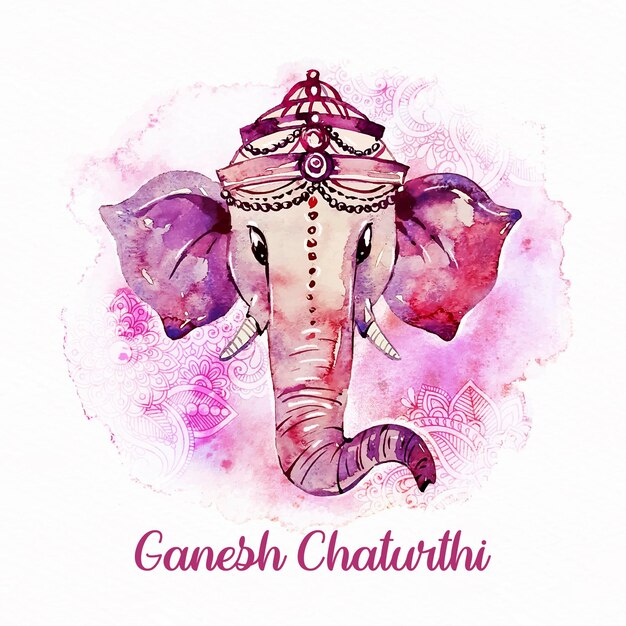 Acuarela ganesh chaturthi