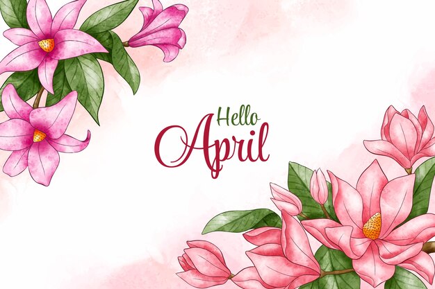 Acuarela hola abril banner o fondo