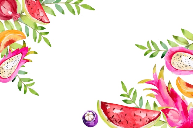 Vector gratuito acuarela de ilustración de frutas coloridas