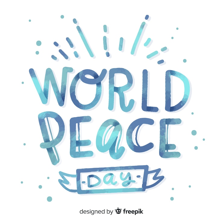 Vector gratuito acuarela de letras del día de la paz