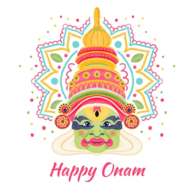 Vector gratuito acuarela onam con saludo