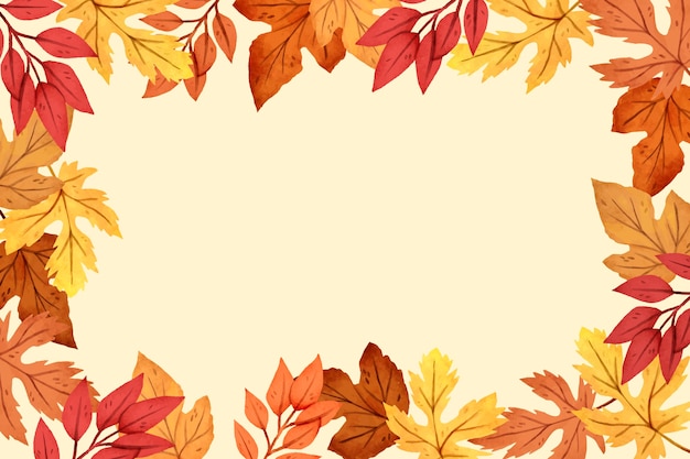 La acuarela de otoño deja el fondo