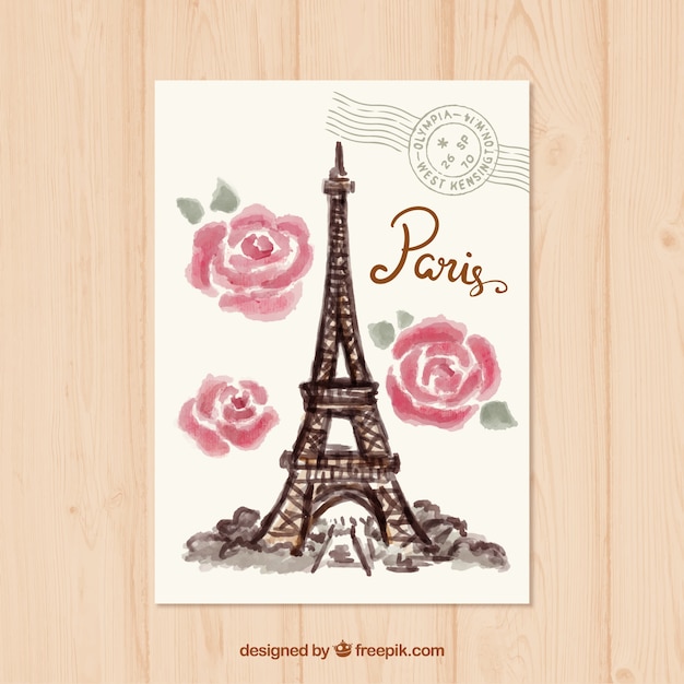 Acuarela de París Postal