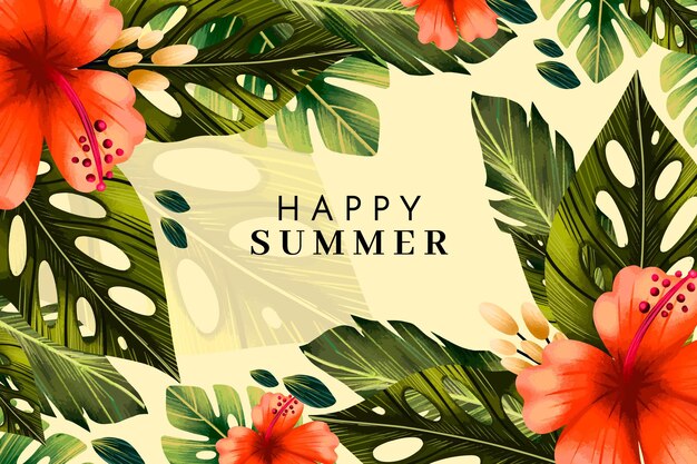 Acuarela pintada a mano feliz verano ilustración