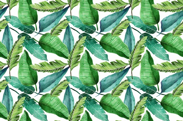 Acuarela pintada a mano patrón tropical de verano