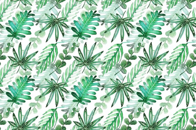 Acuarela pintada a mano patrón tropical de verano