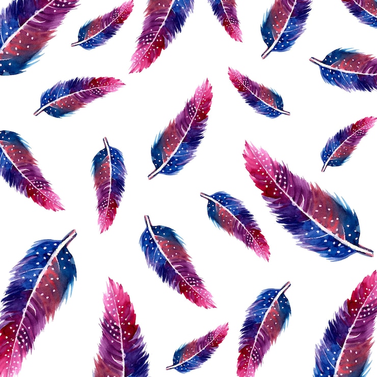 Vector gratuito acuarela plumas fondo