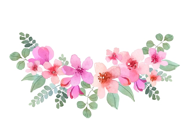 Vector gratuito acuarela ramo de flores hermosas