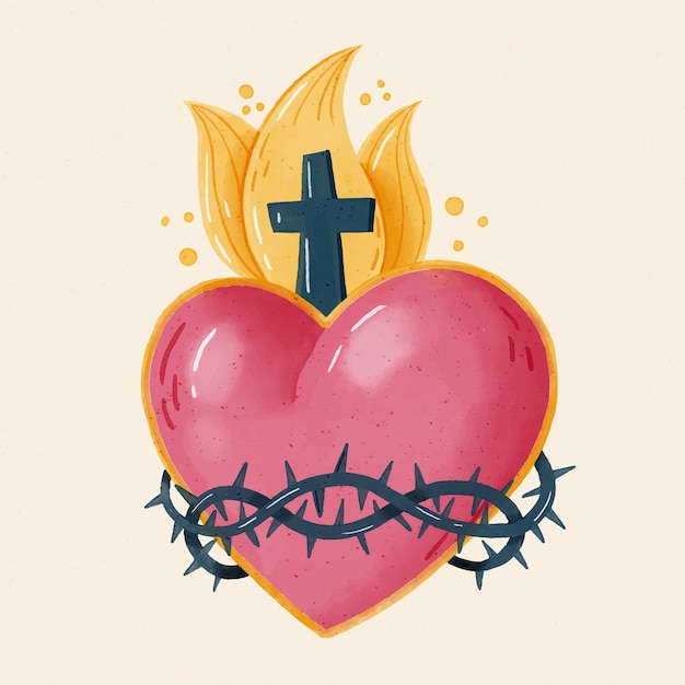 Acuarela sagrado corazón